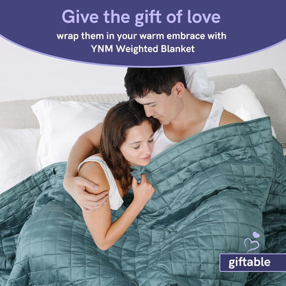Weighted Blanket (15 Lbs, 60''X80'', Queen Size) | 2.0 Heavy Blanket | 100% Cotton Material with Glass Beads